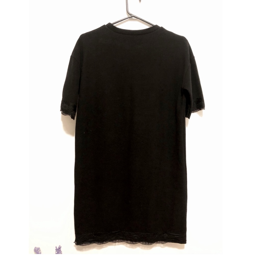 Black Sweater Mini Dress with short sleeves